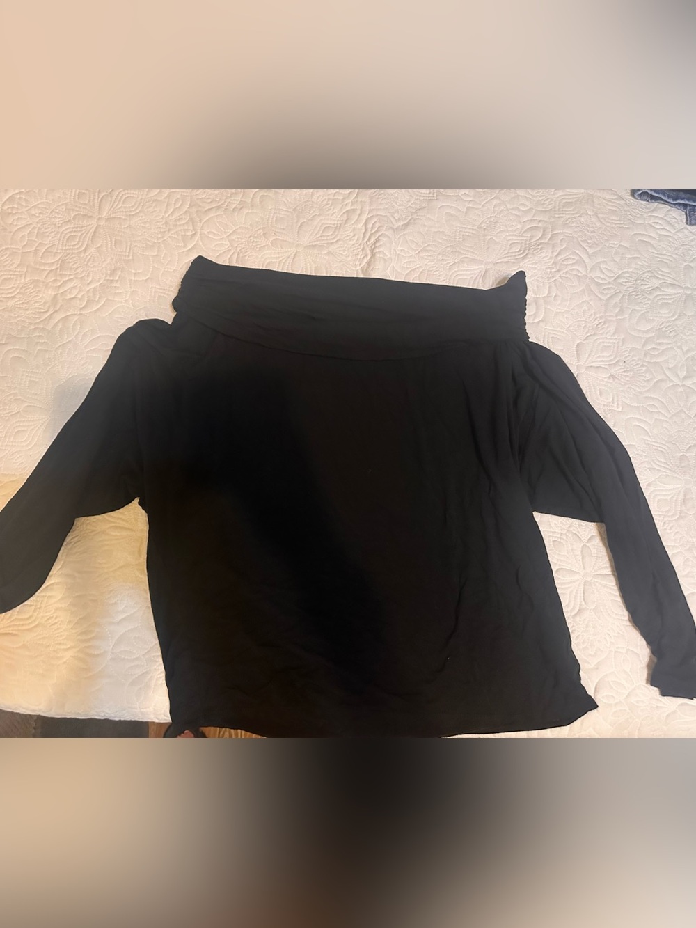 Express Black Off-Shoulder Women's Tunic Top